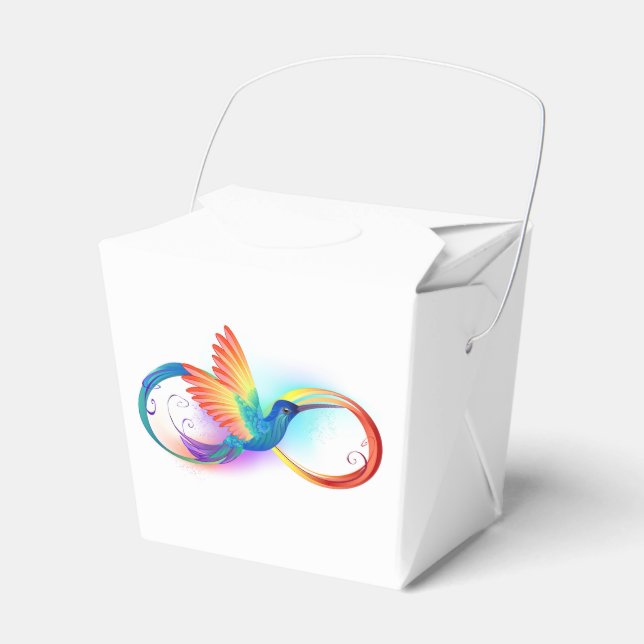 Rainbow Hummingbird with Infinity symbol Favor Box (Front Side)