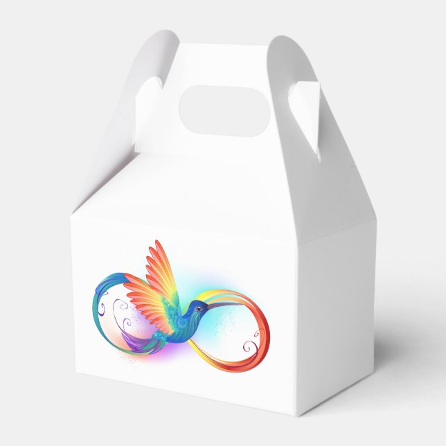 Rainbow Hummingbird with Infinity symbol Favor Box (Front Side)