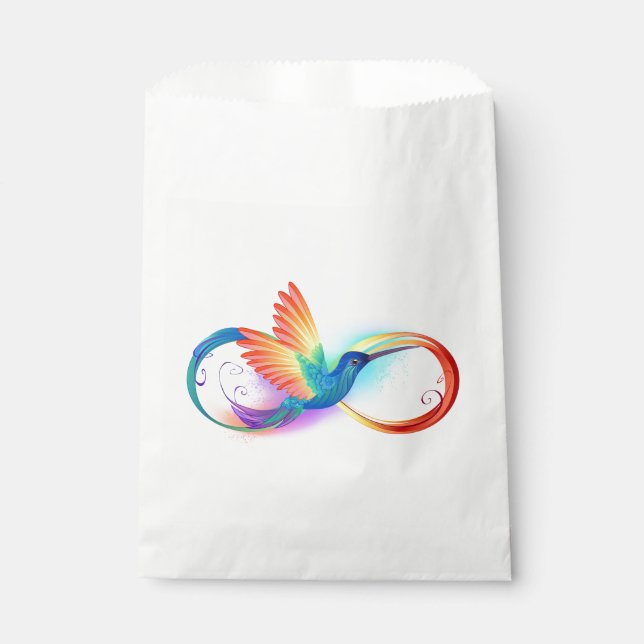 Rainbow Hummingbird with Infinity symbol Favour Bag (Front)