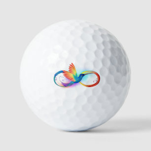 Rainbow Hummingbird with Infinity symbol Golf Balls