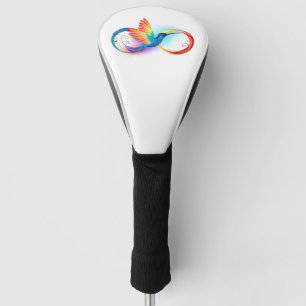 Rainbow Hummingbird with Infinity symbol Golf Head Cover