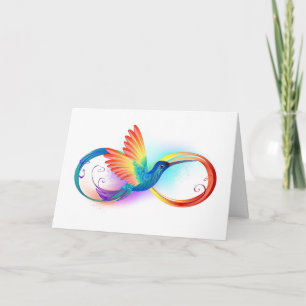 Rainbow Hummingbird with Infinity symbol Invitation