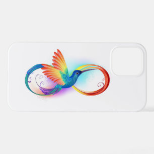 Rainbow Hummingbird with Infinity symbol iPhone 12 Case