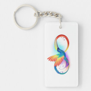 Rainbow Hummingbird with Infinity symbol Keychain