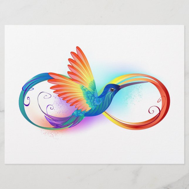 Rainbow Hummingbird with Infinity symbol Letterhead (Front)