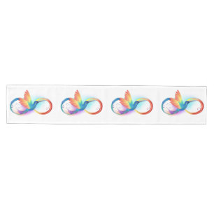 Rainbow Hummingbird with Infinity symbol Medium Table Runner