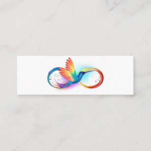 Rainbow Hummingbird with Infinity symbol Mini Business Card