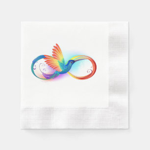 Rainbow Hummingbird with Infinity symbol Napkin