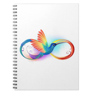 Rainbow Hummingbird with Infinity symbol Notebook