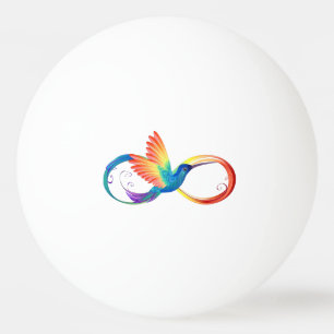 Rainbow Hummingbird with Infinity symbol Ping Pong Ball