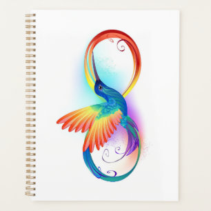 Rainbow Hummingbird with Infinity symbol Planner