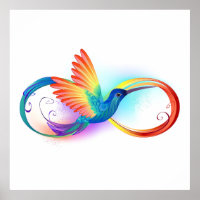 Rainbow Hummingbird with Infinity symbol