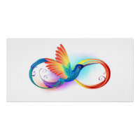 Rainbow Hummingbird with Infinity symbol