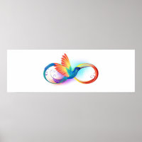 Rainbow Hummingbird with Infinity symbol
