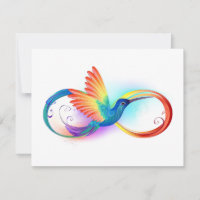 Rainbow Hummingbird with Infinity symbol