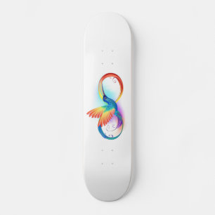 Rainbow Hummingbird with Infinity symbol Skateboard