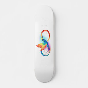 Rainbow Hummingbird with Infinity symbol Skateboard