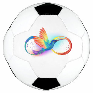 Rainbow Hummingbird with Infinity symbol Soccer Ball