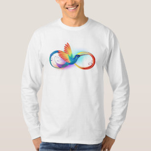 Rainbow Hummingbird with Infinity symbol T-Shirt