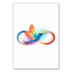 Rainbow Hummingbird with Infinity symbol Table Number