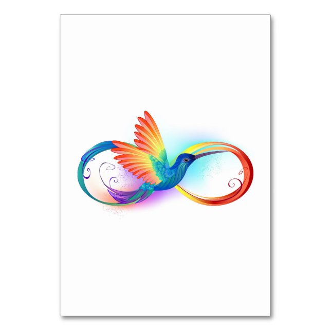 Rainbow Hummingbird with Infinity symbol Table Number (Front)
