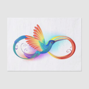 Rainbow Hummingbird with Infinity symbol Tissue Paper