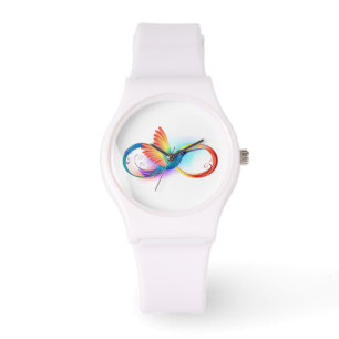 Rainbow Hummingbird with Infinity symbol Watch