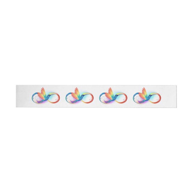 Rainbow Hummingbird with Infinity symbol Wraparound Address Label (Individual)