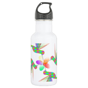 Rainbow Hummingbirds Kissing A Flower 532 Ml Water Bottle