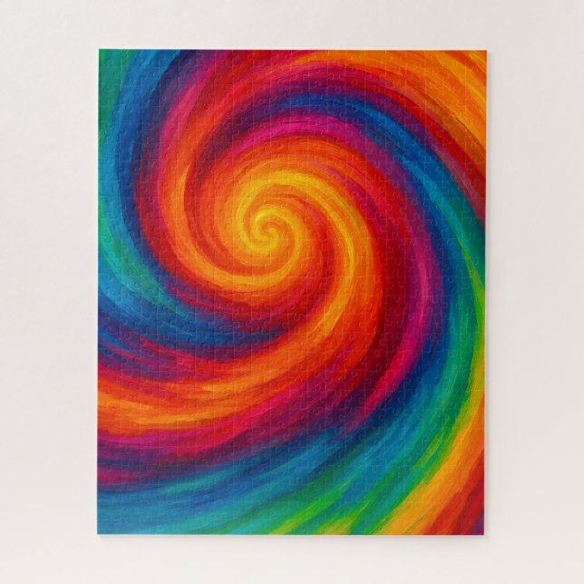 Rainbow Hurricane Swirl Jigsaw Puzzle (Vertical)