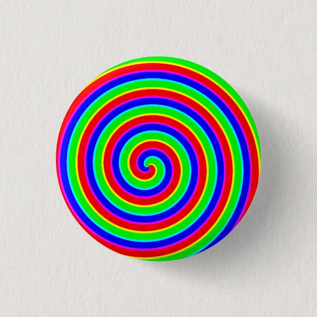 Rainbow Hypnotic Wheel 1 Inch Round Button (Front)