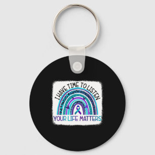 Rainbow I Have Time To Listen Suicide Prevention A Keychain