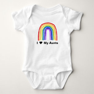 Rainbow I Love My Aunts Baby Bodysuit
