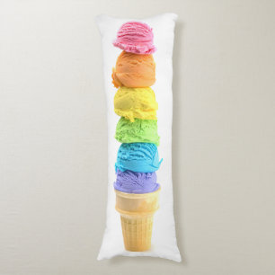 Rainbow Ice Cream Cone Body Pillow
