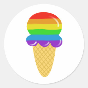 Rainbow ice cream cone stickers