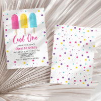Rainbow Ice Pop Cool One Summer 1st Birthday