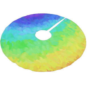 Rainbow Icy Brushed Polyester Tree Skirt