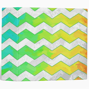 Rainbow Icy Chevron Pattern Binder