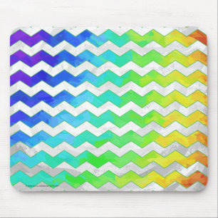 Rainbow Icy Chevron Pattern Mouse Pad