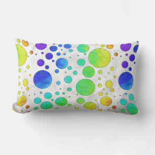 Rainbow Icy Polka Dot Pattern Lumbar Pillow
