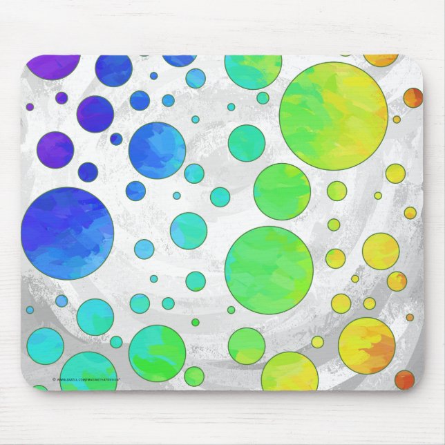 Rainbow Icy Polka Dot Pattern Mouse Pad (Front)