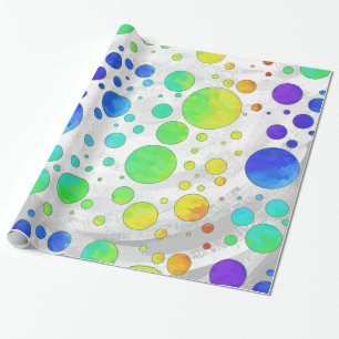 Rainbow Icy Polka Dot Pattern Wrapping Paper