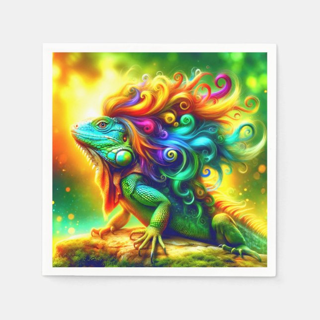 Rainbow Iguana Napkin (Front)