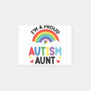 Rainbow I'm A Proud Autism Aunt Autism Awareness Post-it Notes