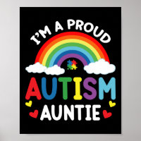 Rainbow I'm A Proud Autism Auntie Autism Awareness