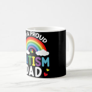 Rainbow I'm A Proud Autism Dad Autism Awareness Coffee Mug
