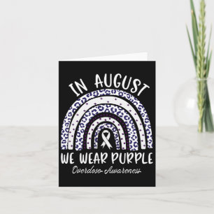 Rainbow In August We Wear Purple Overdose Awarenes Card