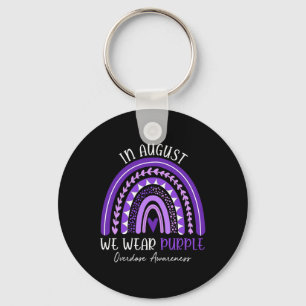 Rainbow In August We Wear Purple Overdose Awarenes Keychain
