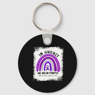 Rainbow In August We Wear Purple Overdose Awarenes Keychain