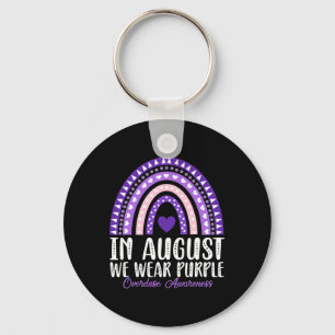 Rainbow In August We Wear Purple Overdose Awarenes Keychain